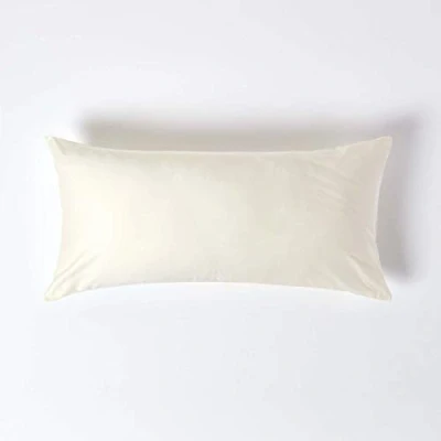 Imagen de Funda de almohada percal algodón egipcio 1000 hilos la marca Homescapes. Ideal para cama tamaño continental y europeo, algodón, crema, 40 x 80 cm