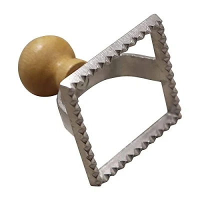 Imagen de Fackelmann Emporte pièce raviolis 40923 Cortador, Cortador de Galletas Cuadrado, Madera, Acero Inoxidable, 6 x 7,2 cm, Madera y Inoxidable