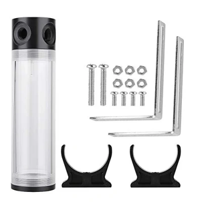 Imagen de Lazmin Bomba de Agua enfriamiento para PC DIY Rosca G1/4, depósito Cilindro Tanque refrigerado por computadora refrigeración líquida CPU PC(190mm)