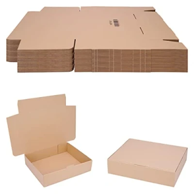 Imagen de verpacking Cajas plegables 360 x 295 85 mm marrón (dimensiones exteriores 365 300 95 mm) WP M cartón envío DHL Hermes DPD GLS embalaje (100 unidades)