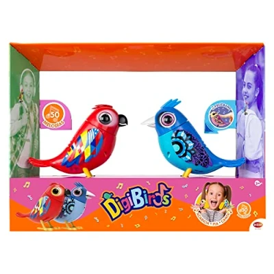 Imagen de Bizak Digibirds pájaros interactivos pack de dos, que cantan y silban, mueven el pico la cabeza al juntarlos a coro, cada uno es una especie (62008611)