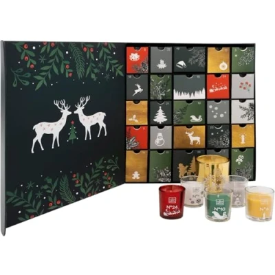 Imagen de Calendario de Adviento original con 25 velas perfumadas en vaso