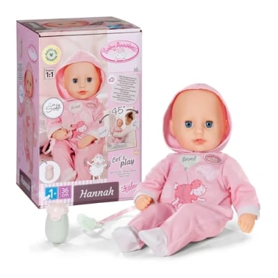 Imagen de Baby Annabell Hannah Play with me, Muñeca para bebés con 5 Funciones, Cuerpo y Accesorios de Tela Suave 36 cm Edad: 1+ años