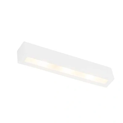 Imagen de Qazqa Aplique moderno blanco 3 luces TJADA NOVO Yeso Rectangular Adecuado para LED Max. x 25 Watt