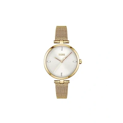 Imagen de BOSS Reloj Analógico de Cuarzo para mujer con correa malla acero inoxidable dorado 1502586