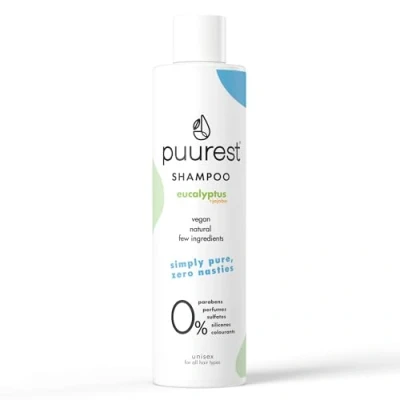 Imagen de Puurest champú sin sulfatos, siliconas, parabenos y sal natural, vegano, hidratante, fragancia, con aceite de eucalipto jojoba, 250ml