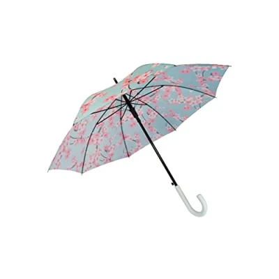Imagen de Fisura Paraguas grande. juvenil. automático con botón. resistente estampado. 106 centímetros de diámetro. (Sakura, azul)