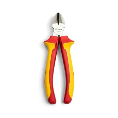 Imagen de SATA ST70233ST Alicates de corte diagonal aislados VDE 7 pulgadas con cuerpo acero al cromo vanadio y mangos antideslizantes doble material