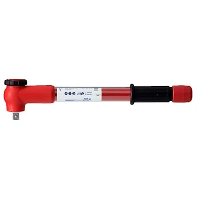 Imagen de GEDORE AZUL VDE 4508 02 Llave dinamométrica (3/8, 10mm () accionamiento cuadrado,aislado hasta 1000 V (60900/iec60900)/A +/ 3% y mejor calibrada según DIN EN ISO 6789: 2017, Rojo,5 25Nm