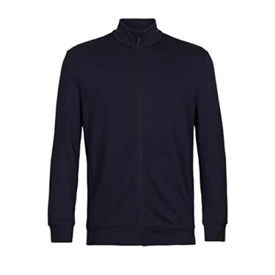 Imagen de Icebreaker Central II Top Sudadera Fina con Cremallera Jersey Deportivo de Lana Merina para Senderismo, Deportes Invierno, Running, Gimnasio Azul Marino, M