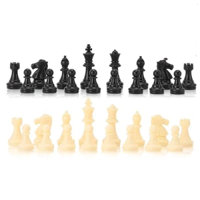 Imagen de Juego de Piezas ajedrez Torneo Solamente, Mesa Internacional Completas (Medium 64mm)