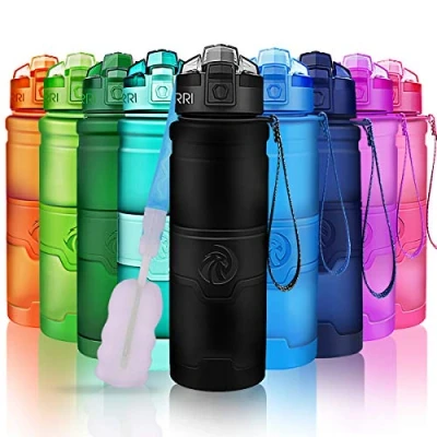 Imagen de ZORRI Botella de Agua Deportiva 400ml/ 500ml/700ml/1000ml sin BPA &amp; a Prueba Fugas, Reutilizable plastico tritan, Botellas Ideal con Filtro para niños Adulto,1 Click Apertura