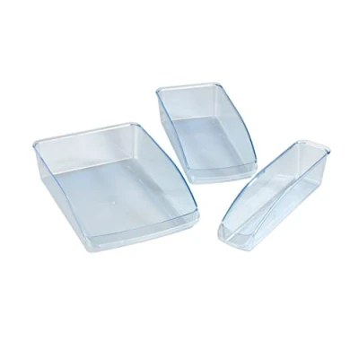 Imagen de WENKO Organizador para refrigerador Juego de 3 Caja Almacenamiento, Piezas Transparente