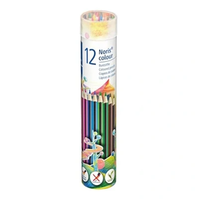 Imagen de Staedtler 185 MD12 Lápices de Colores Noris, Alta Resistencia A La Rotura, Forma Hexagonal, Atractivo Diseño Rayas, Superficie Suave Ergonómica, Material Wopex, Juego 12