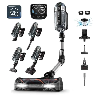 Imagen de Rowenta XForce Flex 14.60 RH9958 Aspiradora escoba, sin cable, cabezal con luces Led, gran potencia, posición parking, batería extraíble 32.4 V, tubo flexible, filtro HEPA, Negro