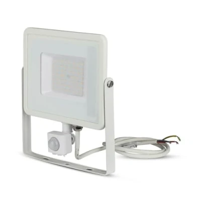 Imagen de V TAC Faro LED chip Samsung 50 W con sensor de movimiento y crepuscular e interruptor manual bloqueo color blanco 6400 K IP65