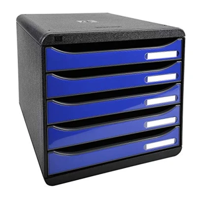 Imagen de Exacompta 3097203D Caja organizadora, 5 cajones, color azul real glossy