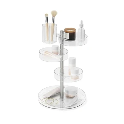 Imagen de Umbra Pirouette organizador de cosméticos, Transparente/Níquel