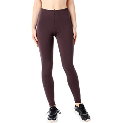 Imagen de Bellivalini Leggins Largos de Bio Algodón Mujer BLV50 183 (Marrón, XS)