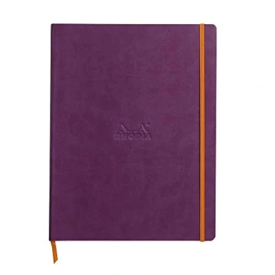 Imagen de Clairefontaine Rhodiarama Cuaderno flexible 160 páginas rayadas, marfil 22 x 29,7 cm 90 g Color Morado Oscuro