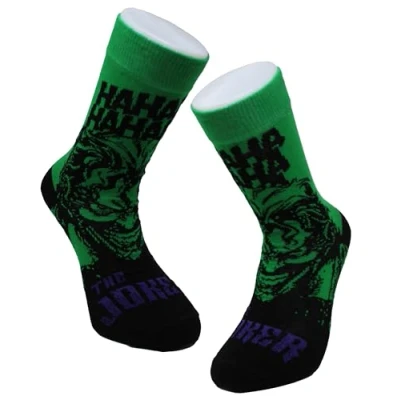 Imagen de Budget Gifts Joker Calcetines de pantorrilla para hombre, talla 6 11, multicolor, 11