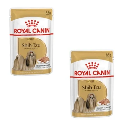 Imagen de Royal Canin Shih Tzu Adult Mousse Paquete Doble 2 x 12 85 g Comida húmeda para Tzus Adultos apoyar el Pelaje y la digestión Perros a Partir de 10 Meses