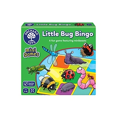 Imagen de Orchard Toys Little Bug Bingo Mini Game, Small and Compact Travel Game for Children Age 3 6, Family