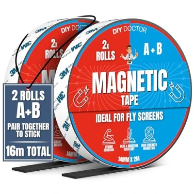 Imagen de DIY Doctor Cinta magnética A+B 16m Magnetica Adhesiva Imantada 8m + de Polaridad A y B Imanes Autoadhesivos Tiras Magnéticas Delgadas Autoadhesivas