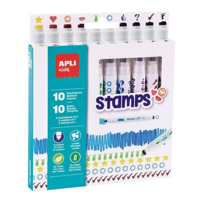 Imagen de Rotuladores doble punta color and stamp 10 colores