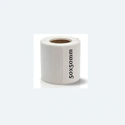 Imagen de 5 rollos/lote de papel impresión térmica para impresora código barras/etiqueta/tipo térmico adhesivo Multi Purpose Label Rolls(50x50mm)