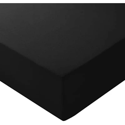 Imagen de Amazon Basics Sabana Bajera Ajustable, 90 x 200 30 cm, de Poliéster Microfibra, Negro
