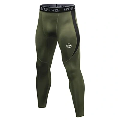 Imagen de MEETWEE Leggings Hombre, Largas Pantalón de Compresión Pantalones Deporte Mallas Running para Fitness Yoga