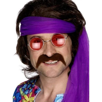 Imagen de Smiffys Bigote de los 70, marrón, autoadhesivo
