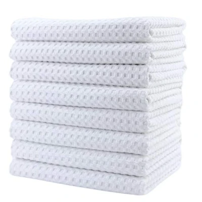 Imagen de Polyte Paño de Cocina Microfibra con Punto gofrado Ultra Premium Pack 8 (Blanco, 40x71 cm)