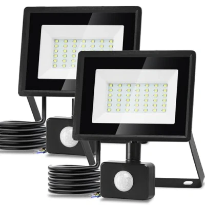 Imagen de Aigostar Foco Led con Sensor Movimiento 30W,2510LM Super Brillo Focos Exterior IP65 Impermeable,Blanco Frío 6500K Proyector Exterior,Perfectas para Jardín,Garaje,Patio,2PC