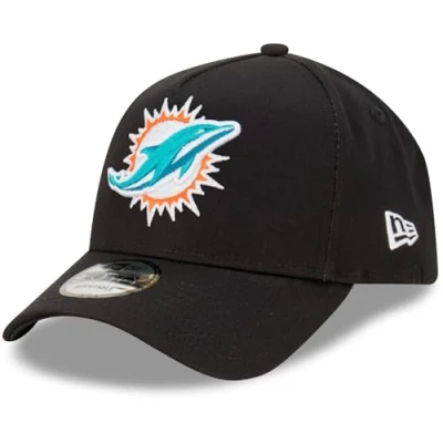 Imagen de New Era Miami Dolphins NFL Evergreen Negro Gorra Ajustable del Modelo 9Forty A Frame