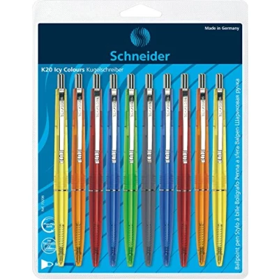 Imagen de Schneider K20 Icy Colours Juego de bolígrafos (punta mediana, 10 unidades, surtidos), color azul