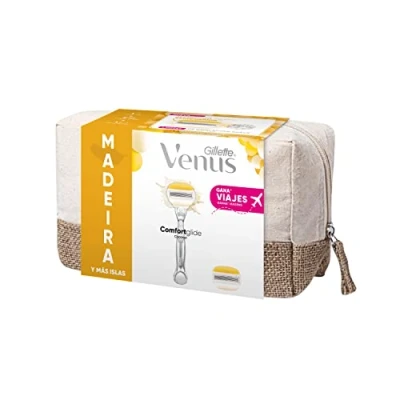 Imagen de Venus Gillette Comfortglide Coco Con Olay, Máquinilla de afeitar mujer, 1 Mango + 2 Recambios, cuchillas Para Una Depilación Suave, Apurada Y Duradera, Paquete Madeira