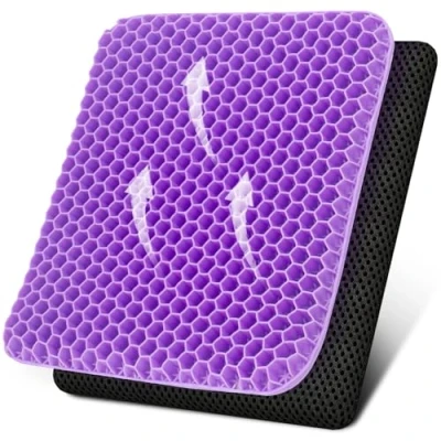 Imagen de Cojines para sillas,Cojin ortopedico,cojin antiescaras Silla de Ruedas,Tusscle coxis Oficina, Sillas Gaming,Rueda,Coche,Funda Lavable (Púrpura)