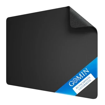 Imagen de Gomin Alfombrilla de ratón XL 440 x 350 mm grande sin logotipo molesto y bordes flecos antideslizante e impermeable Mejora la velocidad precisión para PC, oficina,