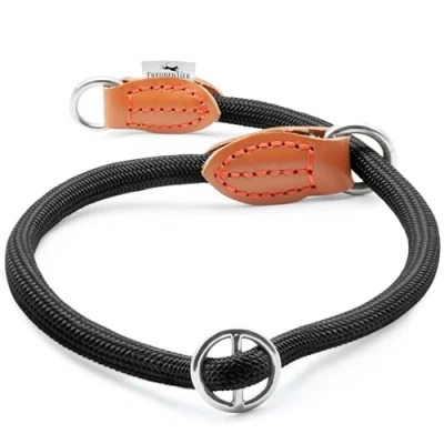 Imagen de FREUDENTIER Zugstopp Collar para perros Robusto tope de tracción máxima seguridad pequeños, medianos y grandes (negro, L)