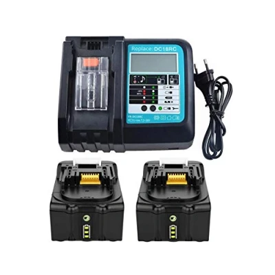 Imagen de 2 Baterías de 18 V 5.0 Ah con Cargador Repuesto para Makita BL1850 BL1830 BL1840 BL1860 LXT DC18RA DC18RC