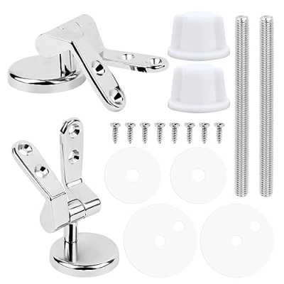 Imagen de Bisagras Tapa WC Asientos de Inodoro, Kit WC, Asiento Inodoro Aleación Zinc para Asientos, Juego fijación reparación bricolaje