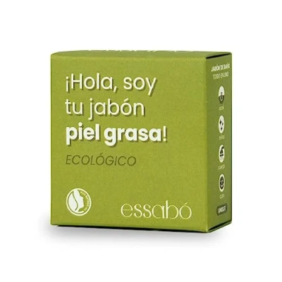 Imagen de Essabó Jabón Piel Grasa y Acné 100% Natural Enriquecido con Arcilla Verde Base de Aceite Coco Oliva Ideal para Pieles Grasas o Sin Alérgenos 120 g