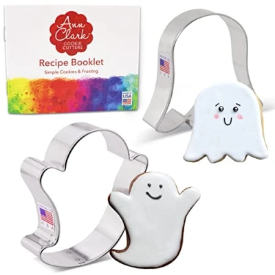 Imagen de Ann Clark Cookie Cutters Juego de 2 cortadores galletas fantasma con libro recetas
