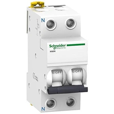 Imagen de Schneider Electric A9K17625 IK60N Interruptor Automático Magneto Térmico, 1P+N, 25A, Curva C, 78.5mm x 36mm 85mm, Blanco