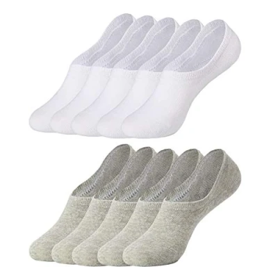 Imagen de Falechay Calcetines Invisibles Tobilleros Mujer Hombre 10 pares Cortos Calcetin Blanco Gris 47 50