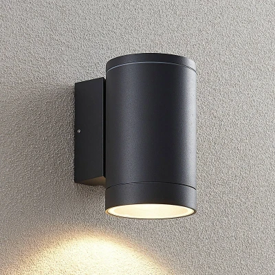 Imagen de Lucande lámpara de pared exterior &#039;Thomke&#039; (Moderno) en Gris hecho Aluminio (1 llama, E27) lámparas para aplique, LED exterior, aplique