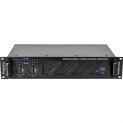 Imagen de Ibiza AMP800 MKII Amplificador procesador de sonido profesional 2x600W con entradas RCA/Jack y salidas Speakon/Born 19&quot; Rackable Negro