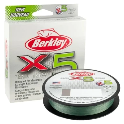Imagen de Berkley x5 Braid Línea de Pesca Trenzada Verde Lo Vis, Unisex Adulto, Cristal, 328yd